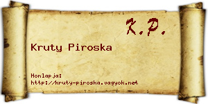 Kruty Piroska névjegykártya